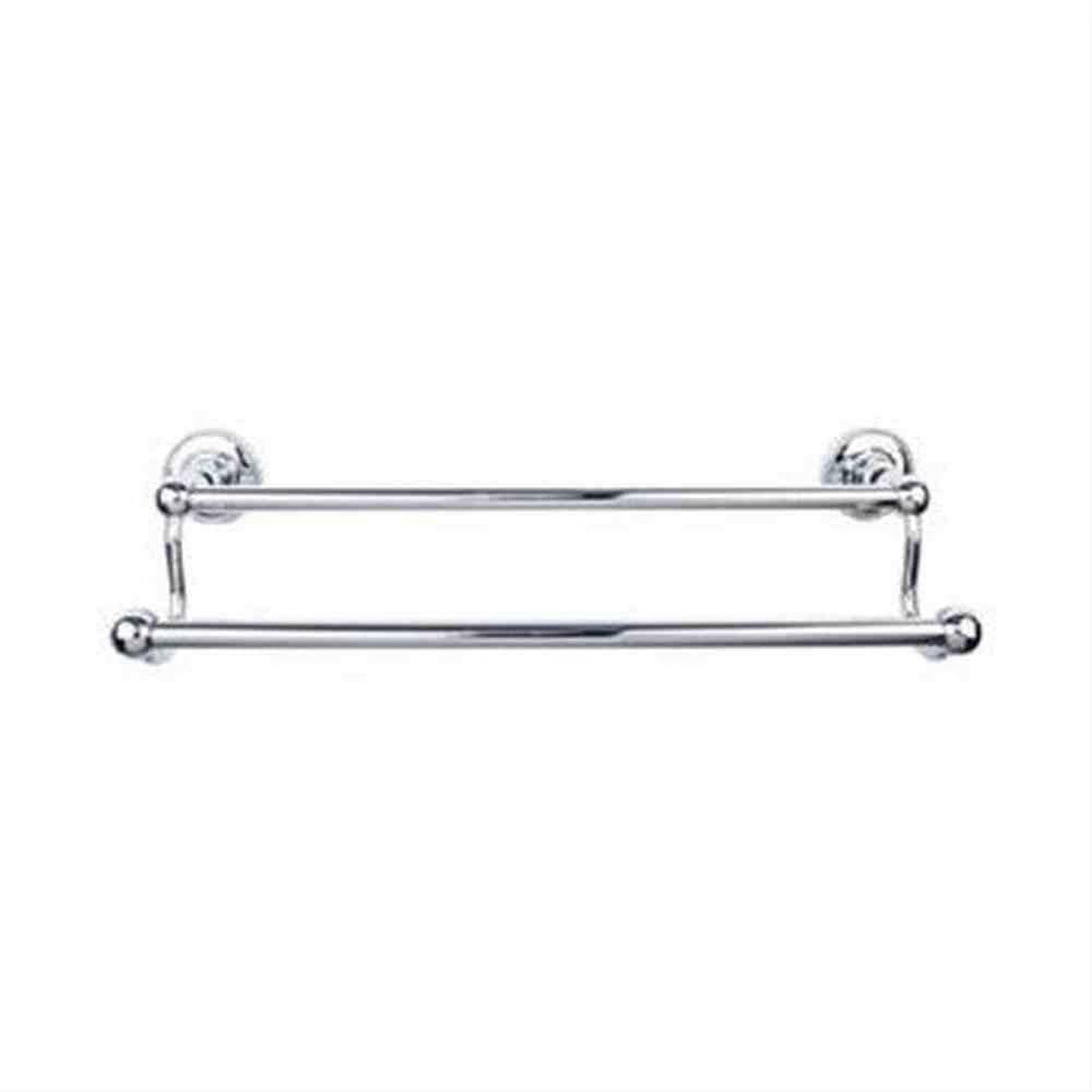 Top Knobs ED7PCA Edwardian Bath Towel Bar 18" Double Beaded Backplate Polished Chrome
