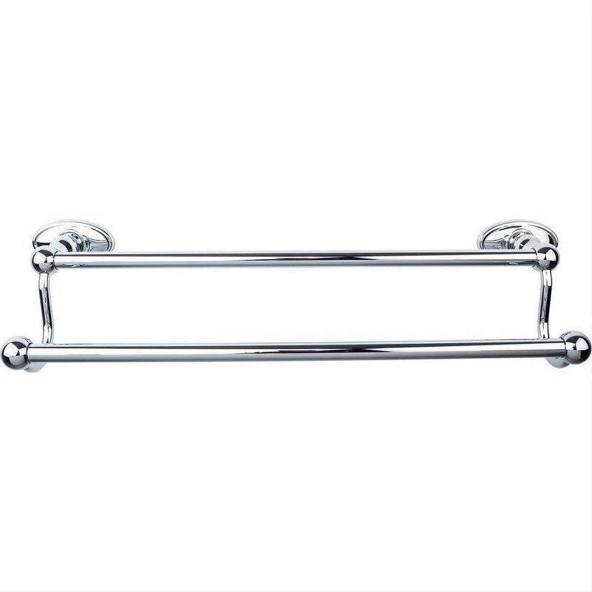 Top Knobs ED7PCC ED7C Edwardian Bath Towel Bar 18 In. Double - Oval Backplate Antique Pewter Polished Chrome