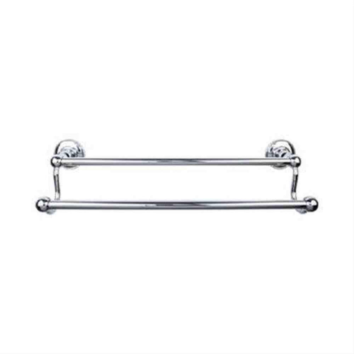 Top Knobs ED7PCD Edwardian Bath Towel Bar 18" Double Plain Backplate Polished Chrome