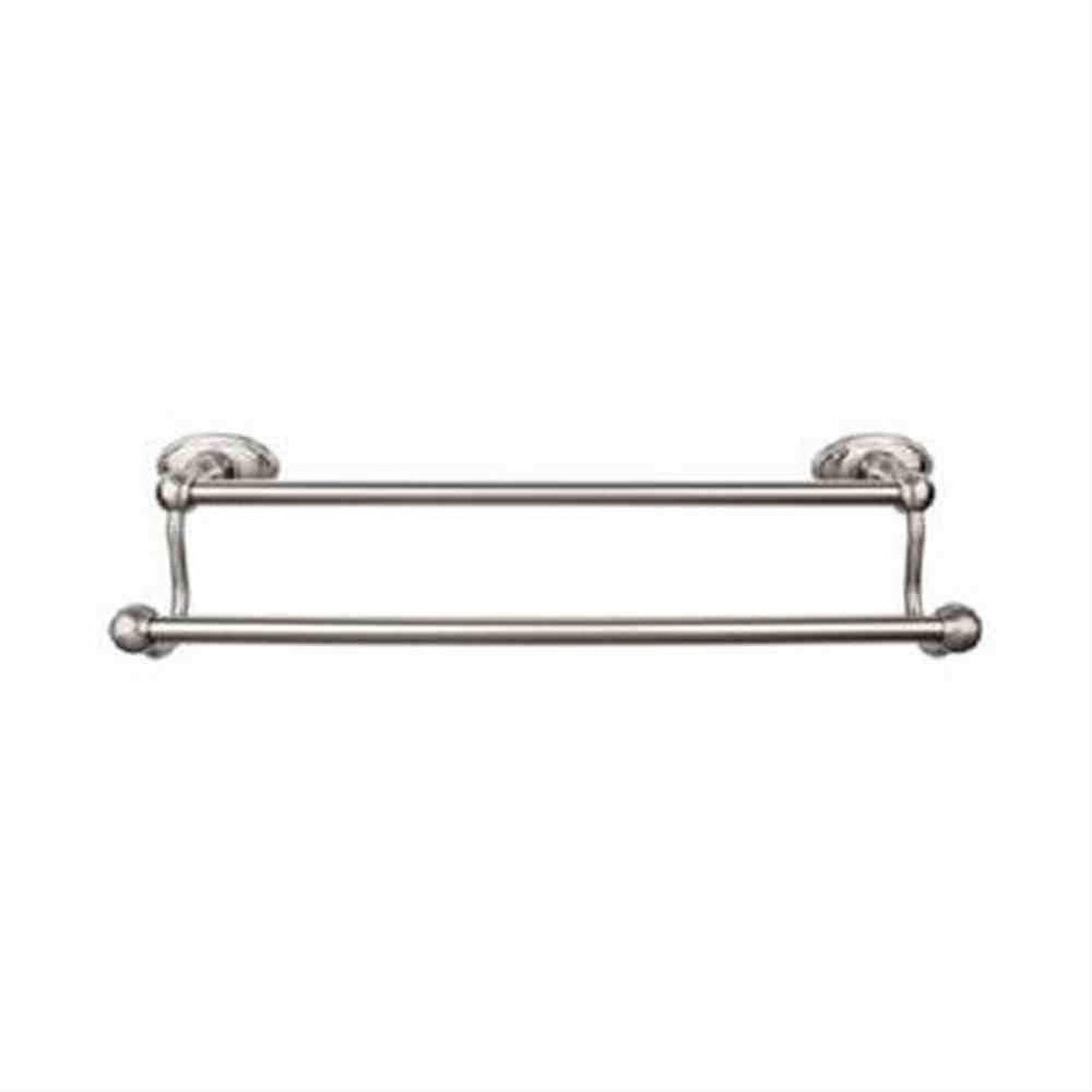 Top Knobs ED9BSNC ED9 Edwardian Bath Towel Bar 24" Double Oval Backplate Brushed Satin Nickel