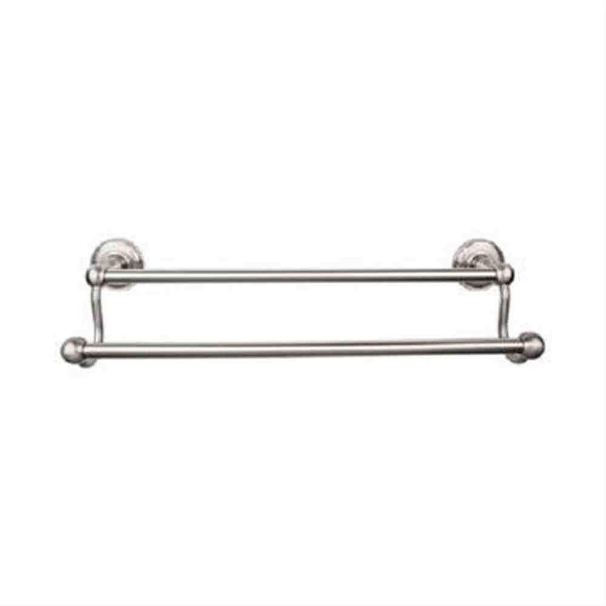 Top Knobs ED9BSND Edwardian Bath Towel Bar 24" Double Plain Backplate Brushed Satin Nickel