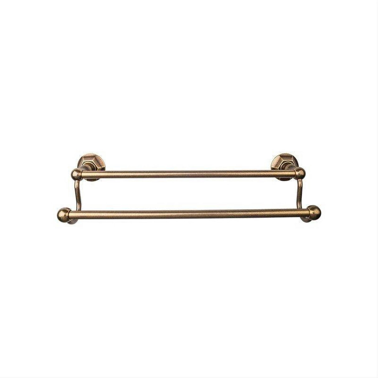 Top Knobs ED9GBZB ED9 Edwardian Bath Towel Bar 24 Inch Double - Hex Backplate German Bronze
