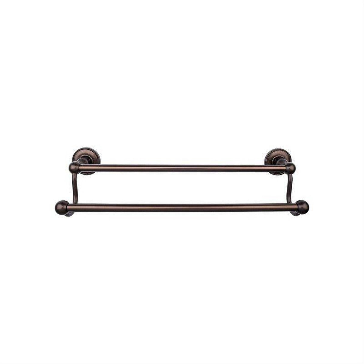 Top Knobs ED9ORBA ED9A Edwardian Bath Towel Bar 24 In. Double - Beaded Bplate German Bronze Oil Rubbed Bronze