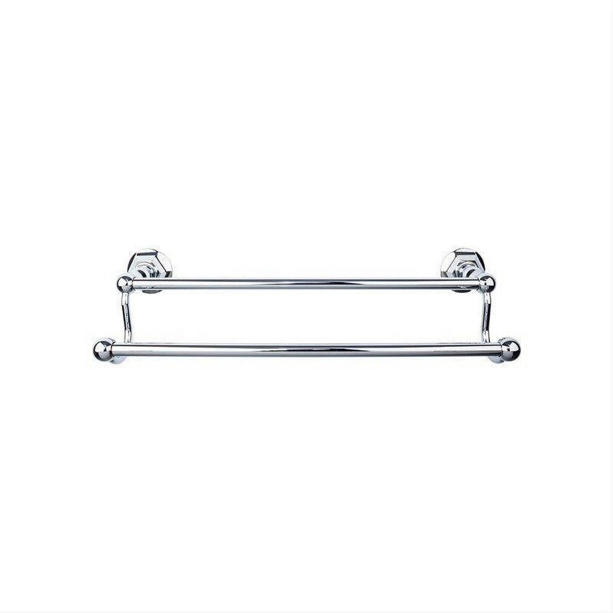 Top Knobs ED9PCB ED9 Edwardian Bath Towel Bar 24 Inch Double - Hex Backplate Polished Chrome