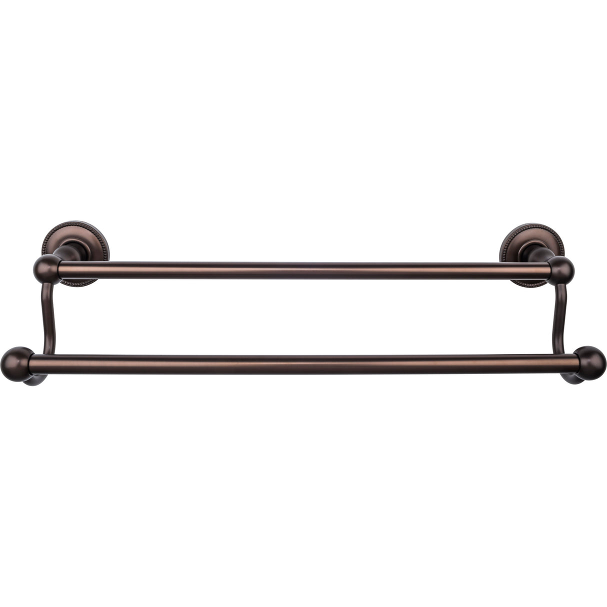 Top Knobs Edwardian Bath Towel Bar 18" Double Beaded Backplate