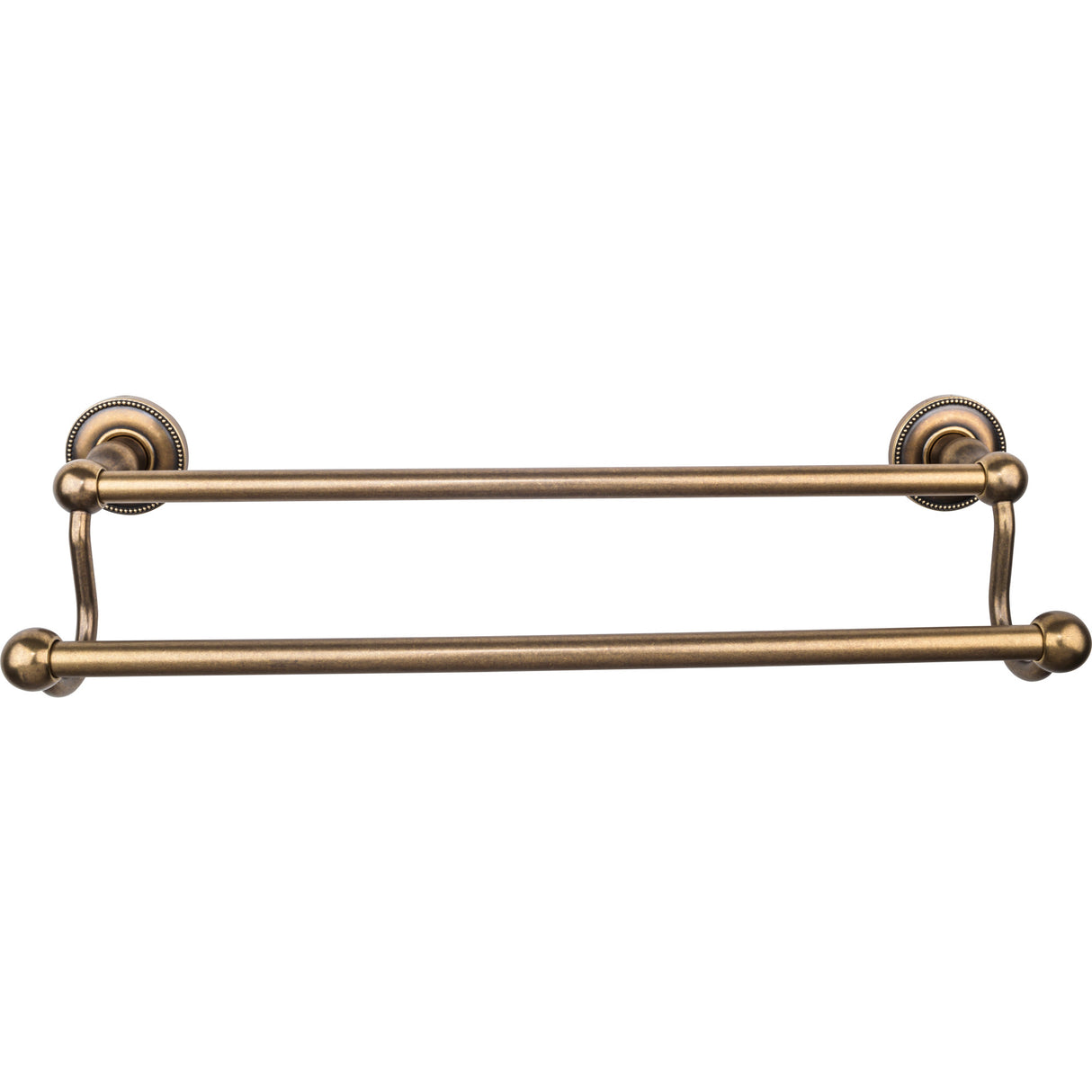 Top Knobs Edwardian Bath Towel Bar 18" Double Beaded Backplate