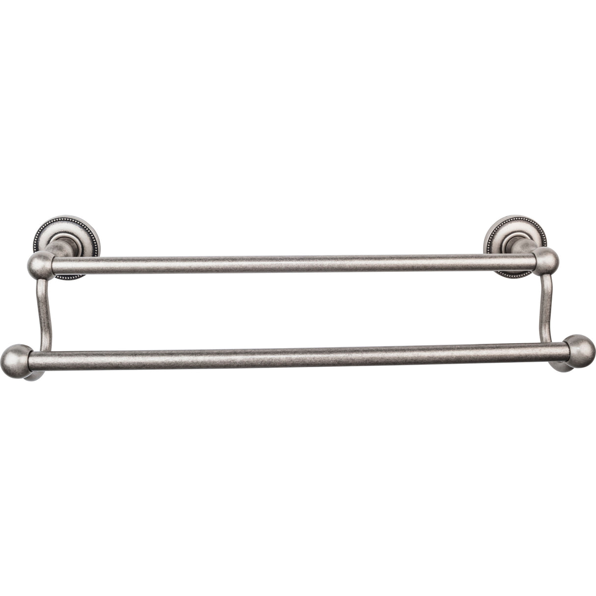 Top Knobs Edwardian Bath Towel Bar 18" Double Beaded Backplate