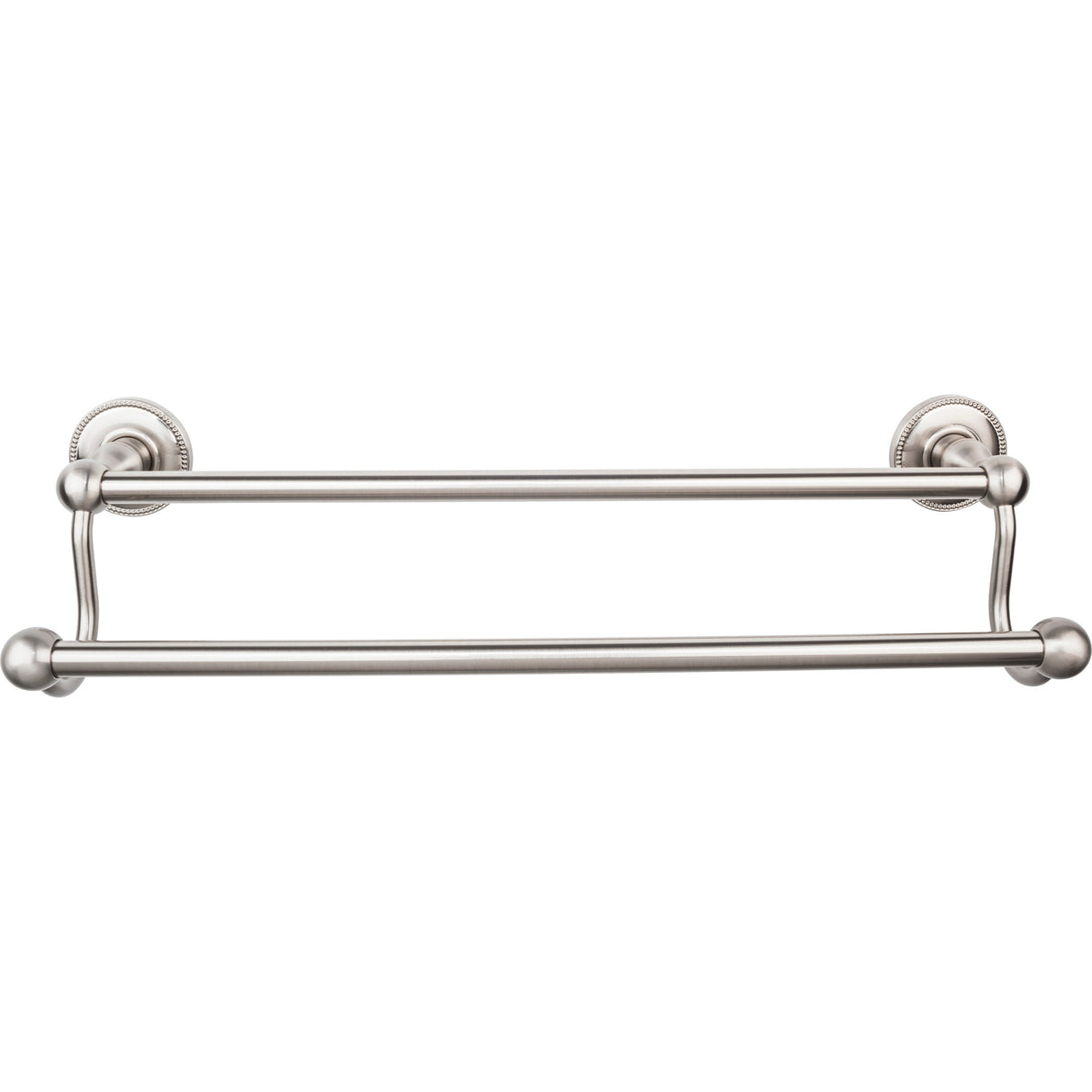 Top Knobs Edwardian Bath Towel Bar 18" Double Beaded Backplate