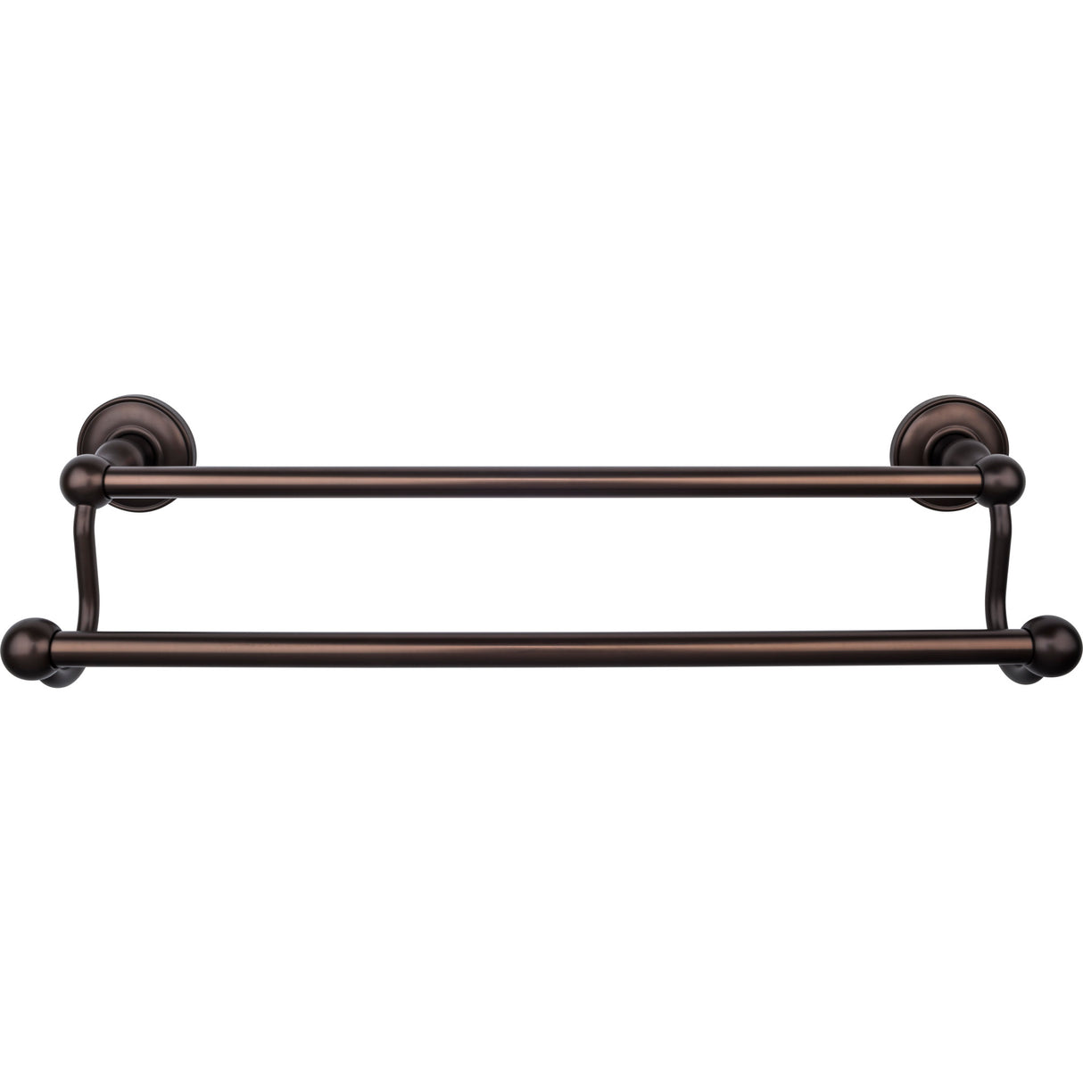 Top Knobs Edwardian Bath Towel Bar 18" Double Plain Backplate