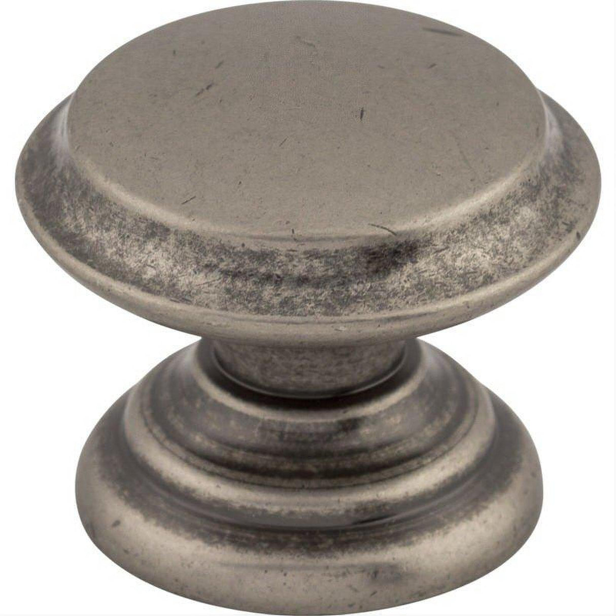 Top Knobs M1232 Flat Top 1 3/8" Diameter Mushroom Cabinet Knob Pewter Antique