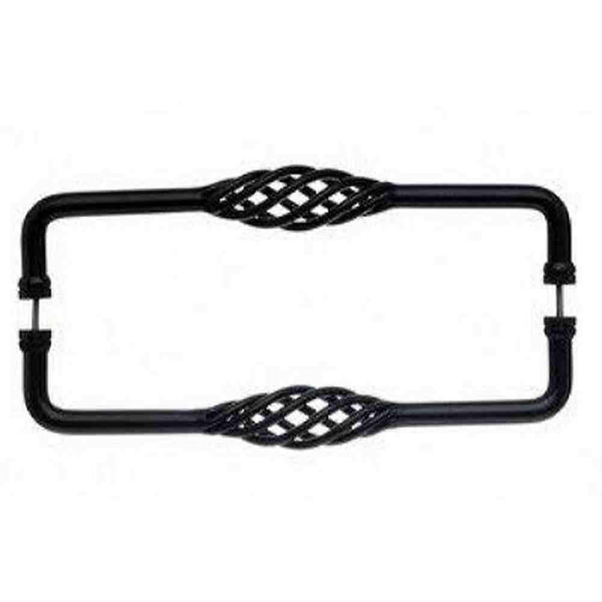 Top Knobs M1243-18 pair M124-18 Pair Birdcage Door Pull Back to Back 18" Center to Center Patina Black
