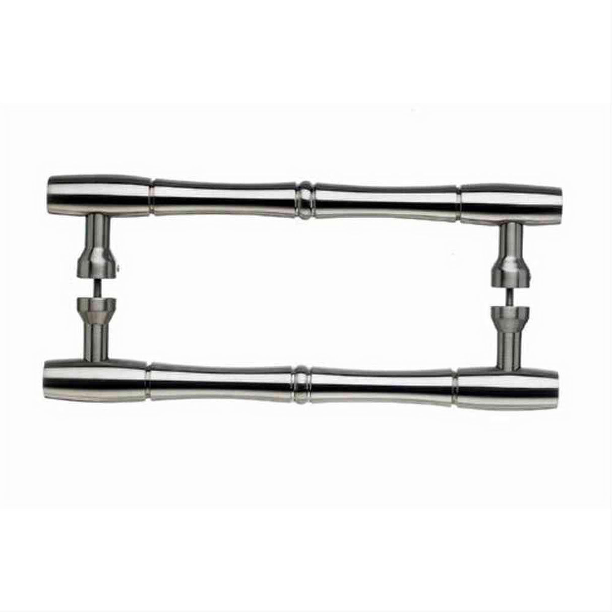 Top Knobs M723-8 pair Nouveau Bamboo Door Pull Back to Back 8" Center to Center Brushed Satin Nickel
