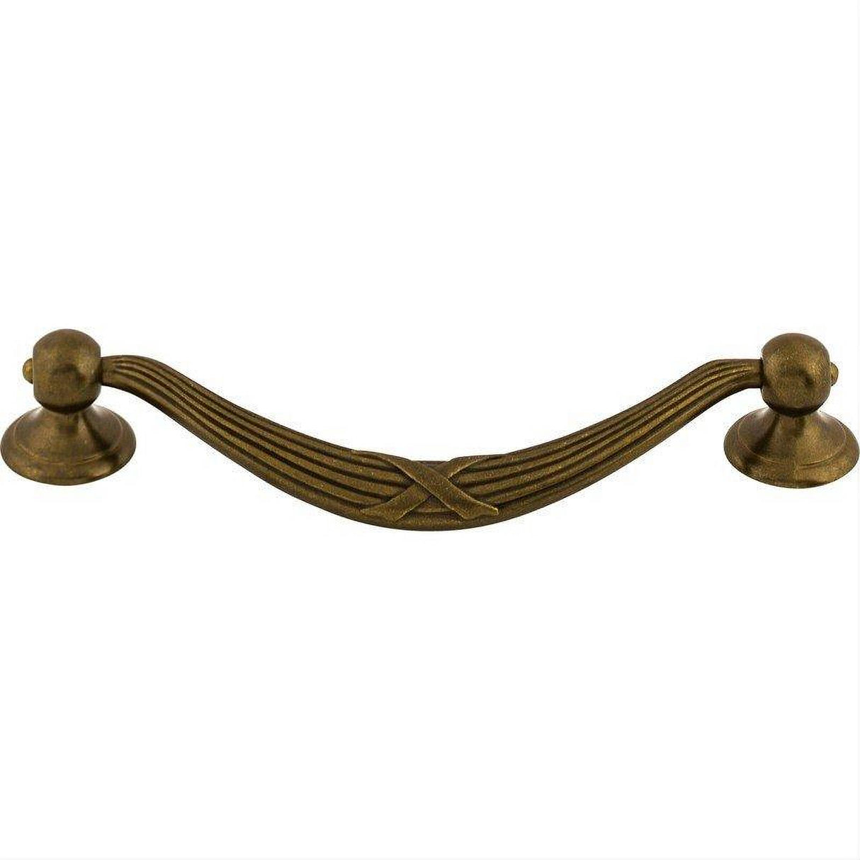 Top Knobs M933 M93 Ribbon & Reed 5 1/16" Center to Center Drop Cabinet Pull German Bronze