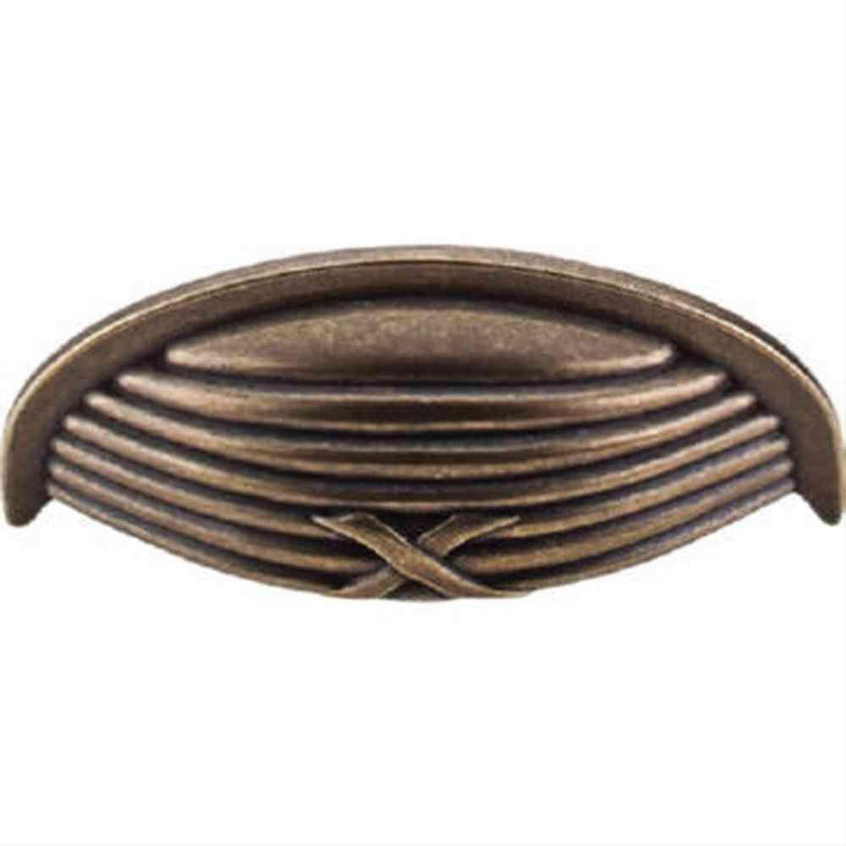 Top Knobs M939 Ribbon & Reed Cup Pull 3" Center to Center German Bronze