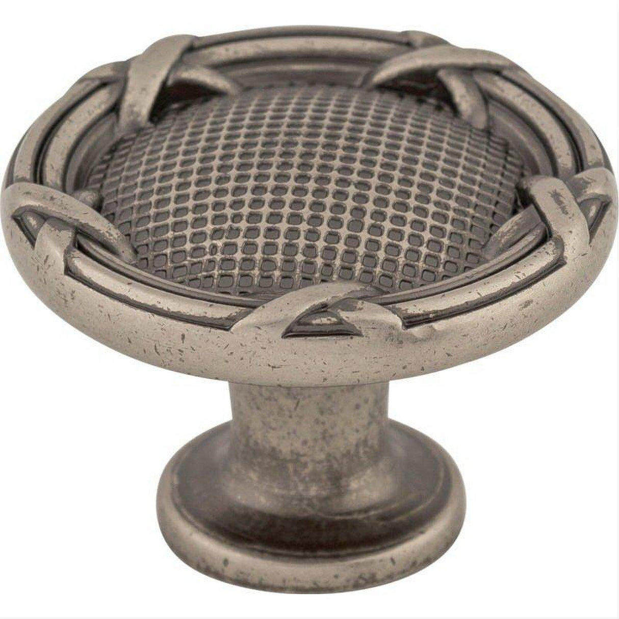 Top Knobs M941 Ribbon & Reed 1 1/4" Diameter Mushroom Cabinet Knob Pewter Antique