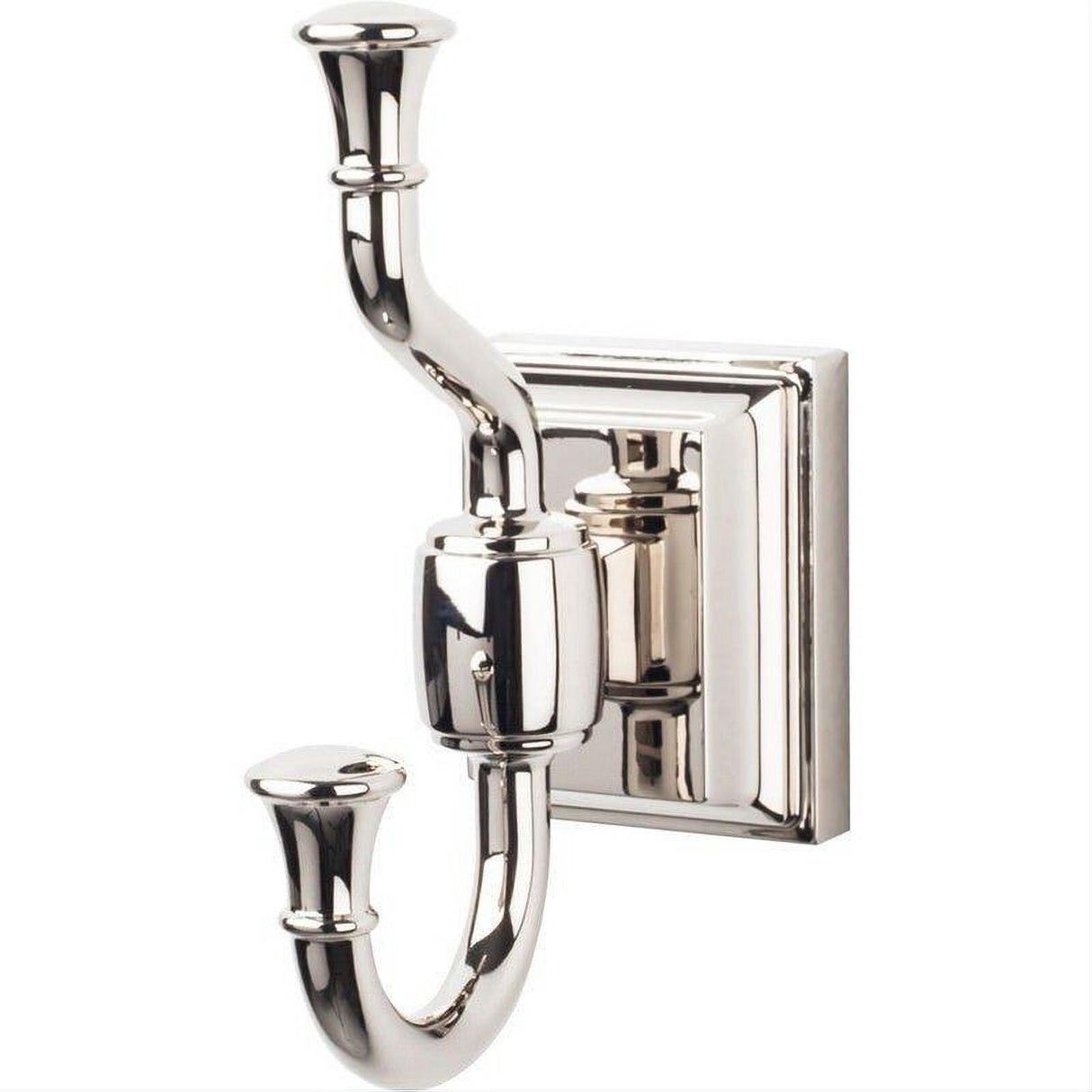 Top Knobs STK2PN STK2 Stratton Bath Double Robe Hook Polished Nickel