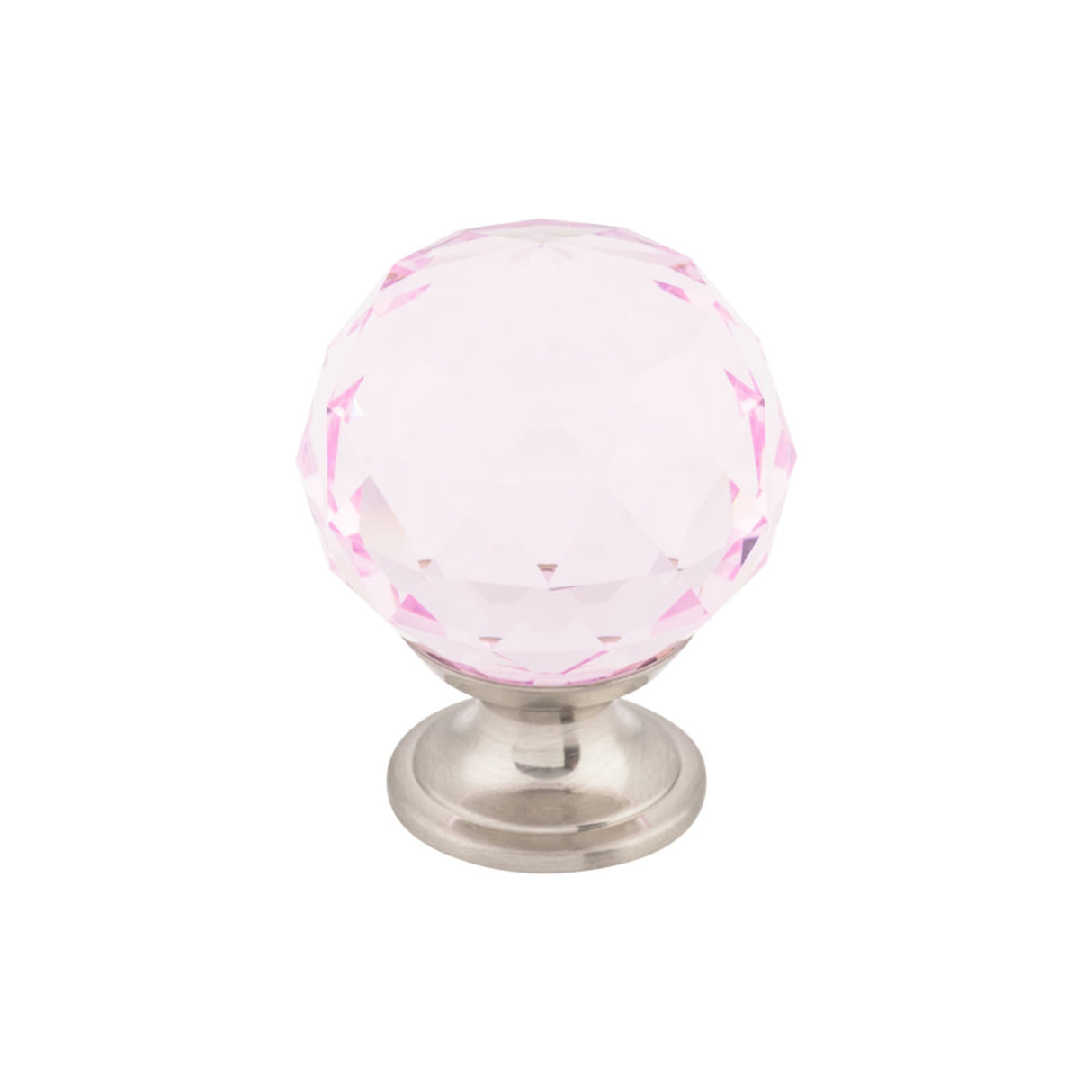 Top Knobs TK118 Pink Crystal Cabinet Knob 1-3/8"