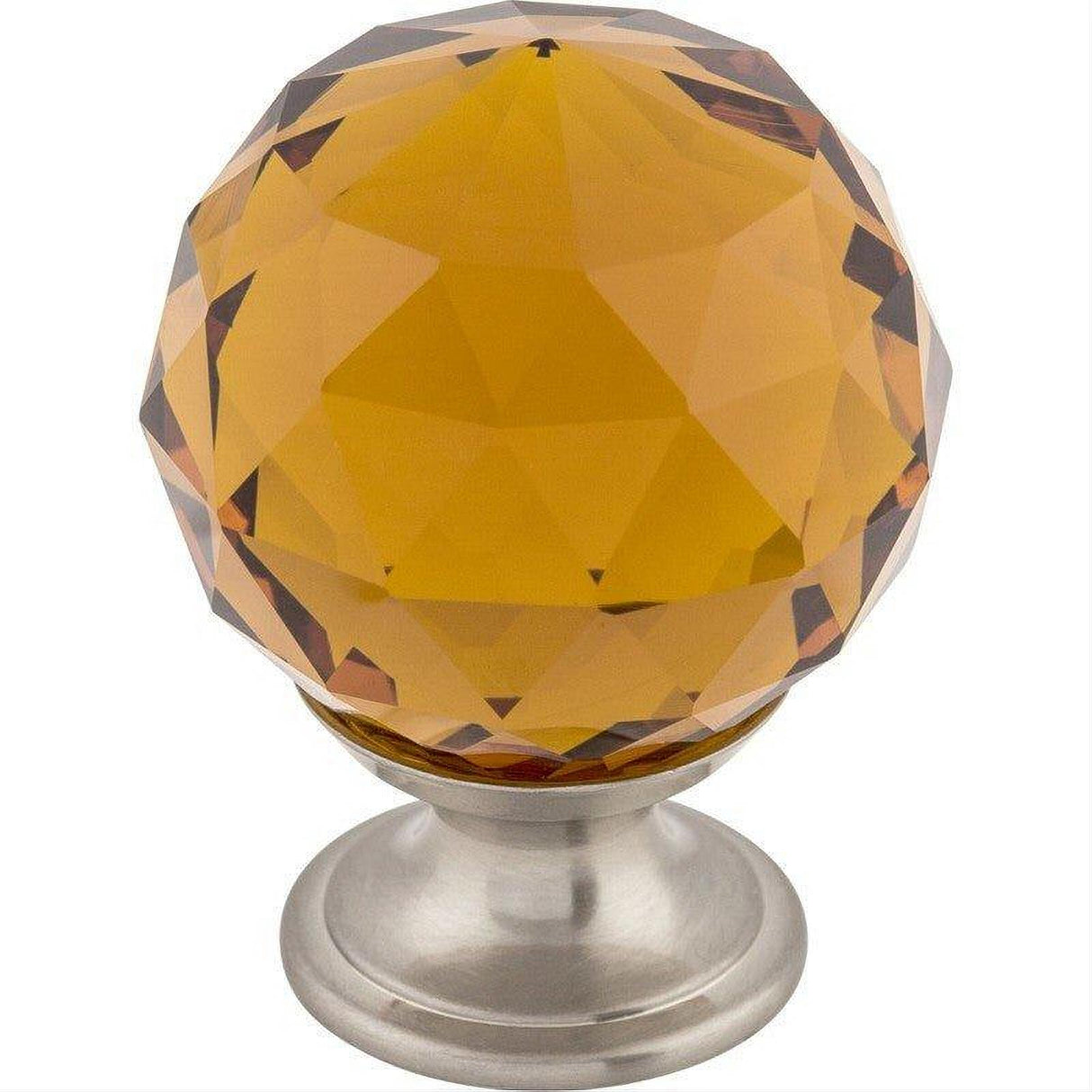 Top Knobs TK122BSN TK122 Wine Crystal 1 3/8" Diameter Mushroom Cabinet Knob Brushed Satin Nickel