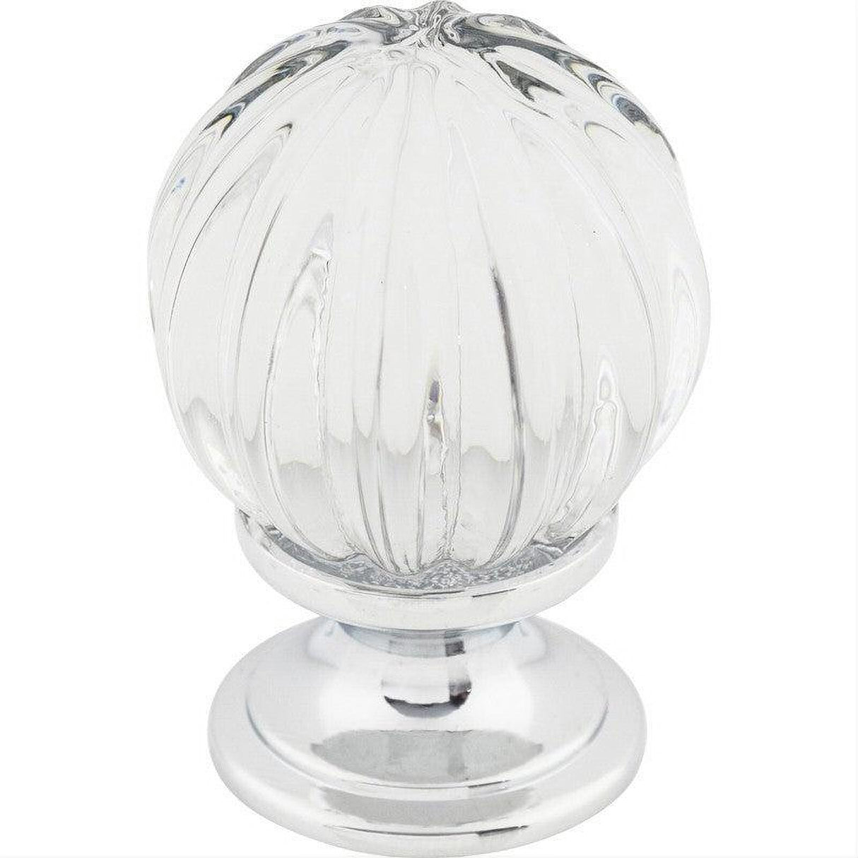 Top Knobs TK127PC TK127 Clear Melon Crystal 1 1/8" Diameter Mushroom Cabinet Knob Polished Chrome