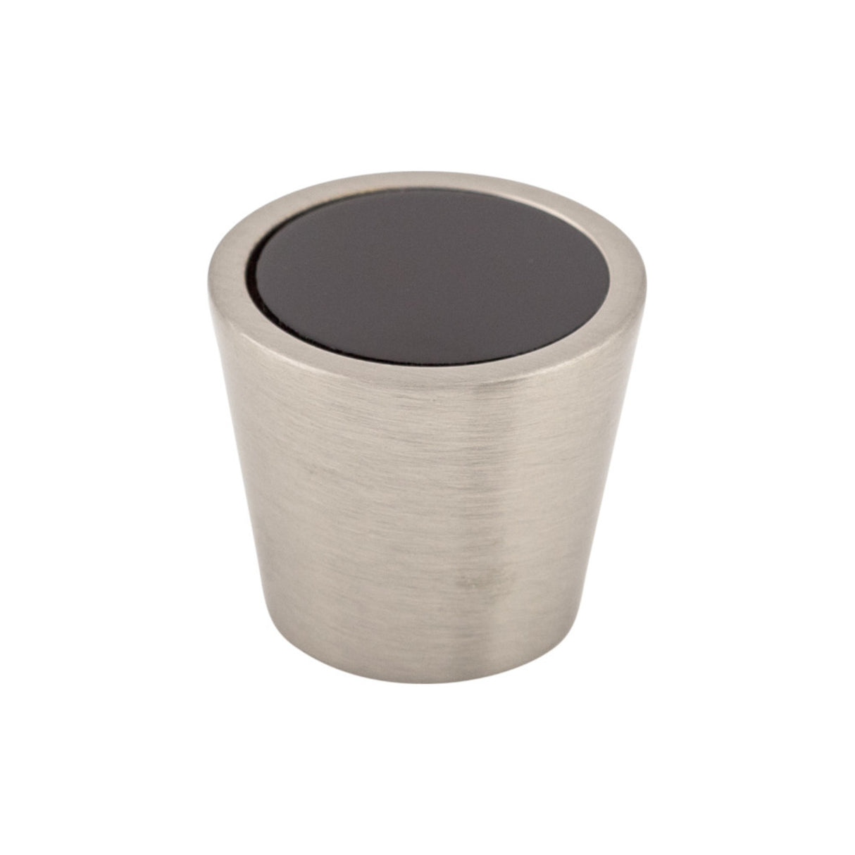 Top Knobs TK130BSN Black Crystal Center 13/16" Diameter Mushroom Cabinet Knob Brushed Satin Nickel