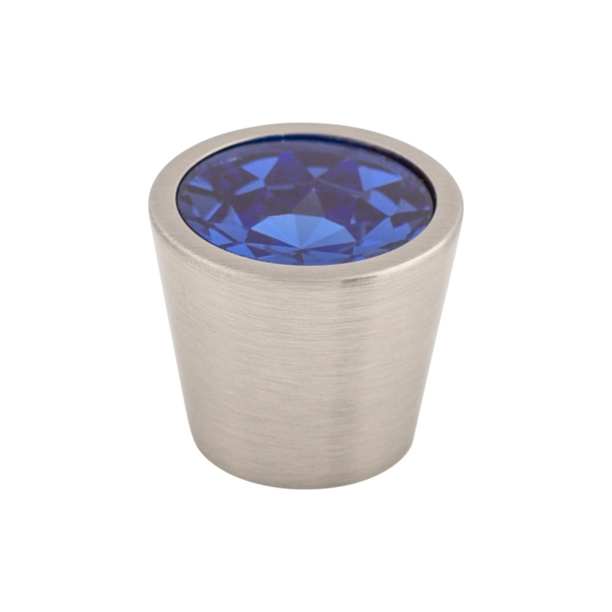 Top Knobs TK132BSN TK132 Blue Crystal Center Cabinet Knob 3/4" Brushed Satin Nickel