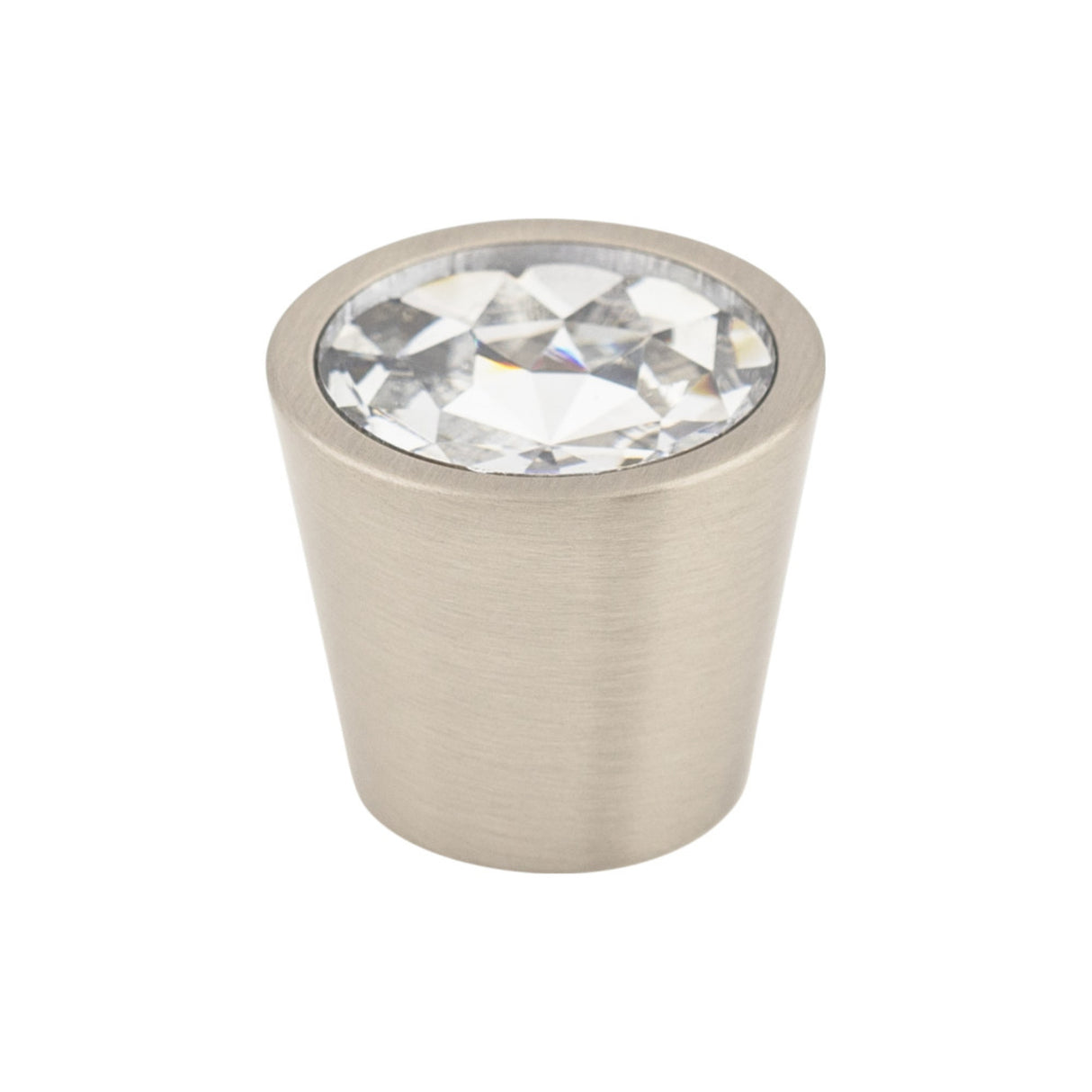 Top Knobs TK136BSN TK136 Clear Crystal Center Cabinet Knob 3/4" Brushed Satin Nickel