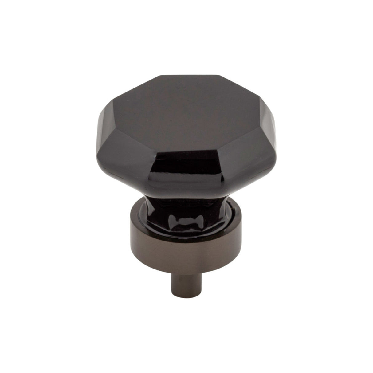 Top Knobs TK137 Black Octagon Crystal Cabinet Knob 1-3/8"