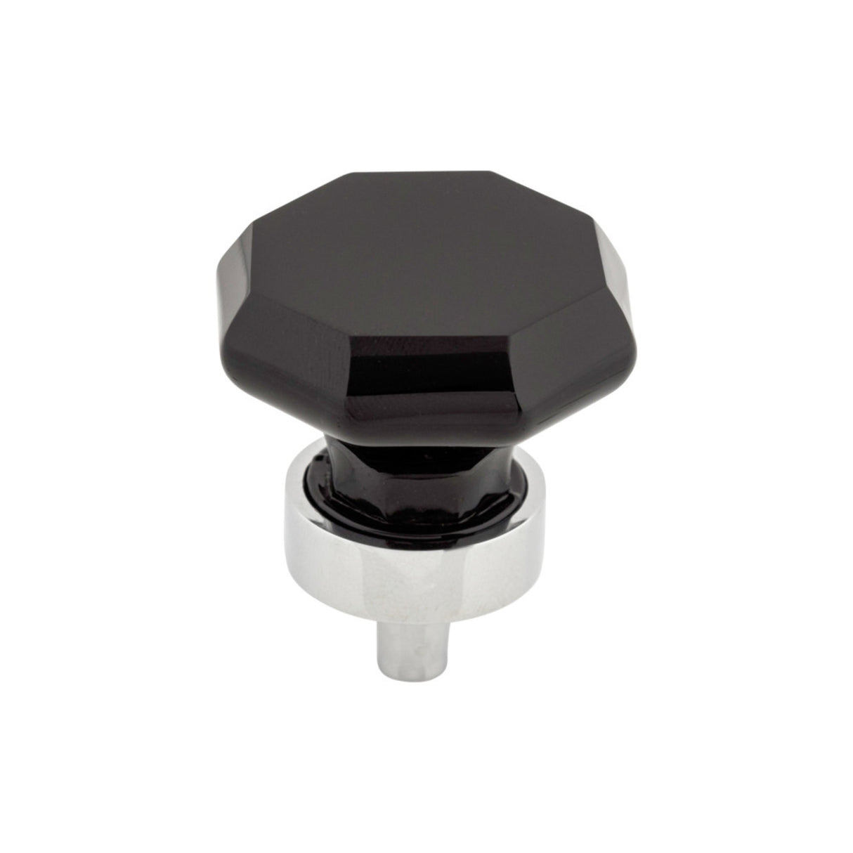 Top Knobs TK137 Black Octagon Crystal Cabinet Knob 1-3/8"