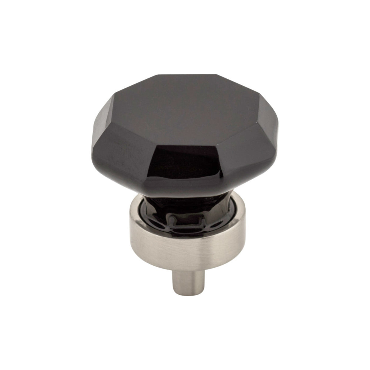 Top Knobs TK137 Black Octagon Crystal Cabinet Knob 1-3/8"