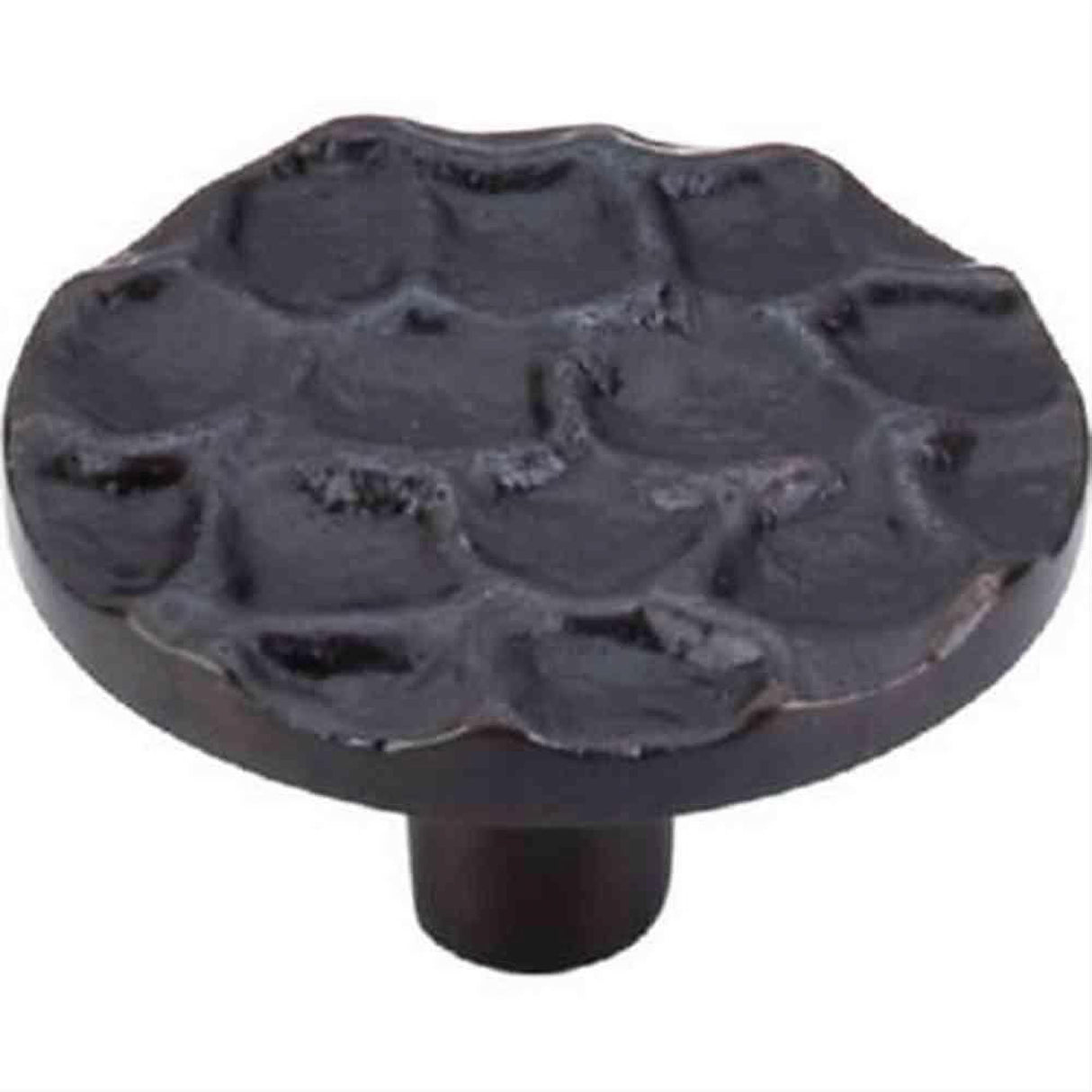 Top Knobs TK297CB TK297 Cobblestone Large Round Cabinet Knob 1-15/16" Coal Black