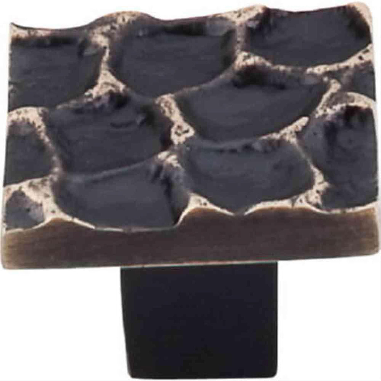 Top Knobs TK301BA TK301 Cobblestone Medium Square Cabinet Knob 1-3/8" Brass Antique