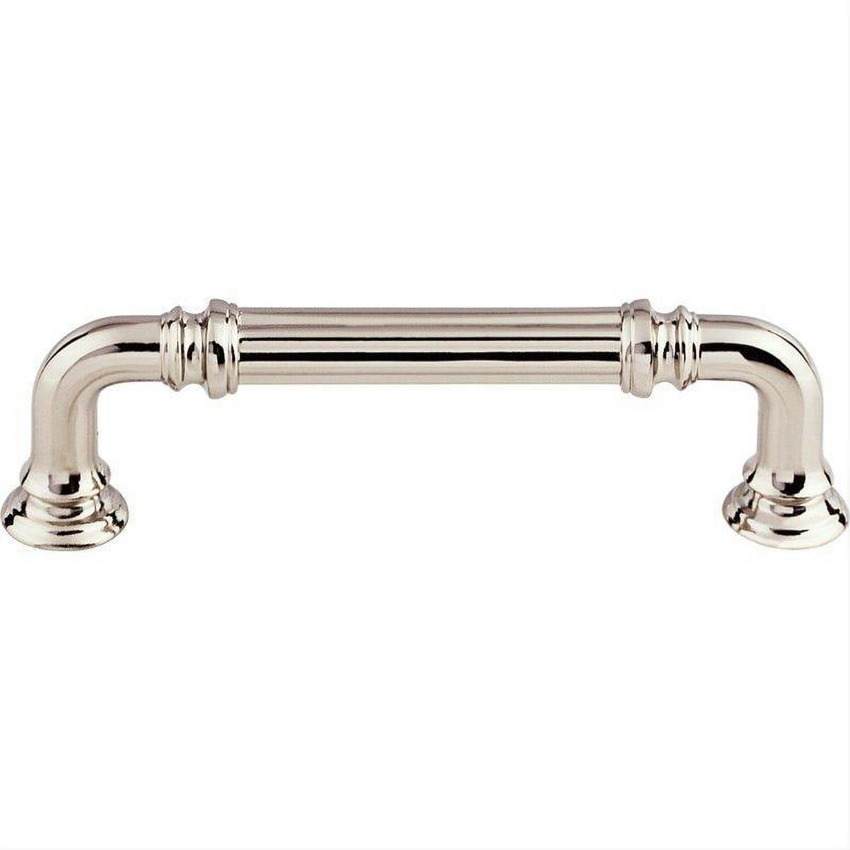 Top Knobs TK322PN TK322 Reeded 3 3/4" Center to Center Bar Pull Polished Nickel