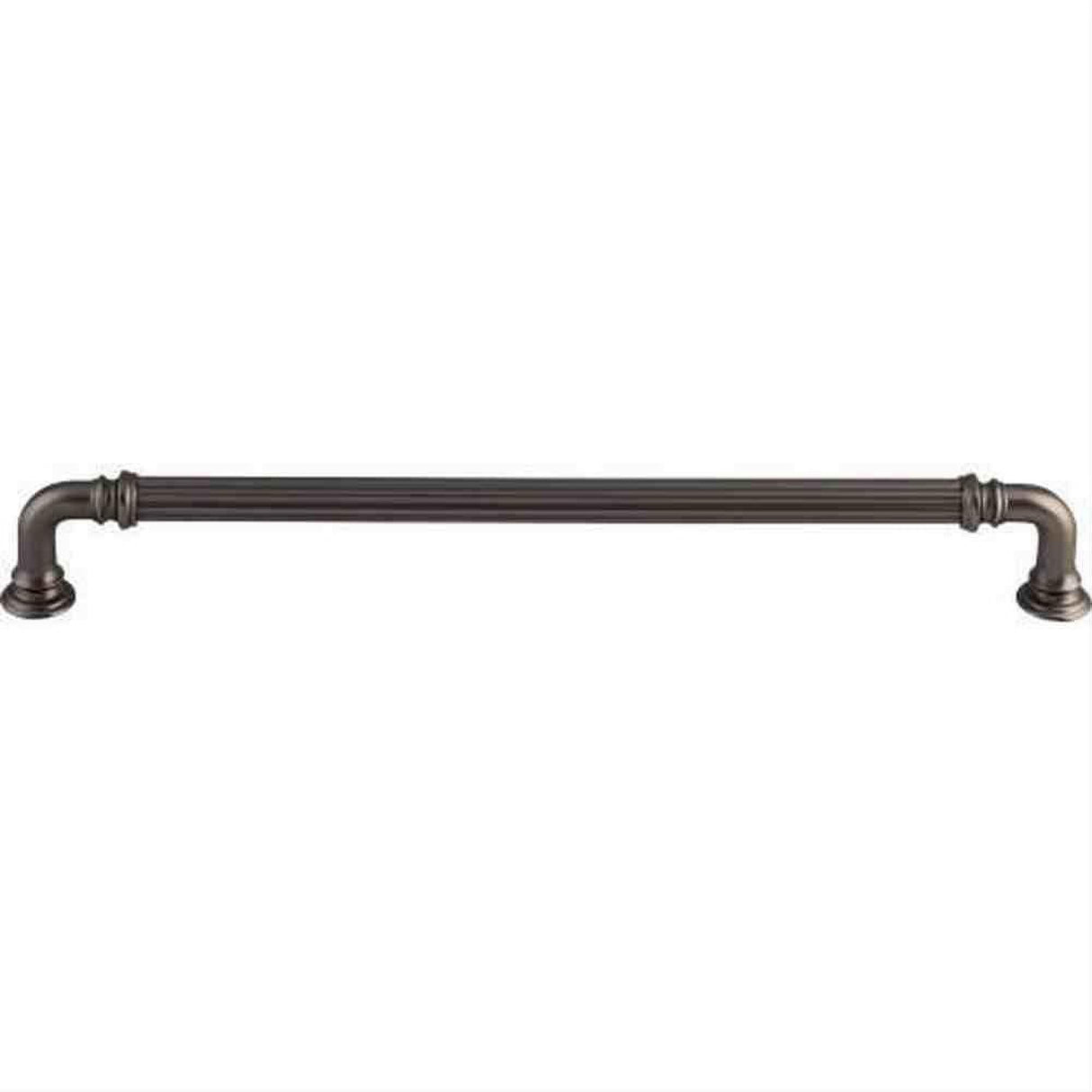 Top Knobs TK325AG TK325 Reeded Cabinet Pull 9" Center to Center Ash Gray