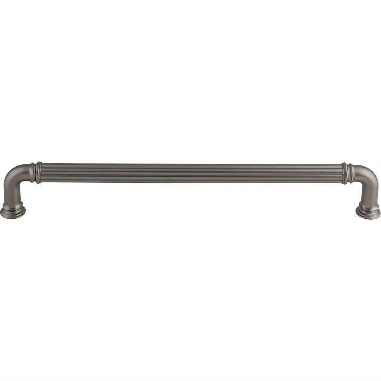 Top Knobs TK328AG TK328 Reeded 18" Center to Center Cabinet Pull / Appliance Pull Ash Gray