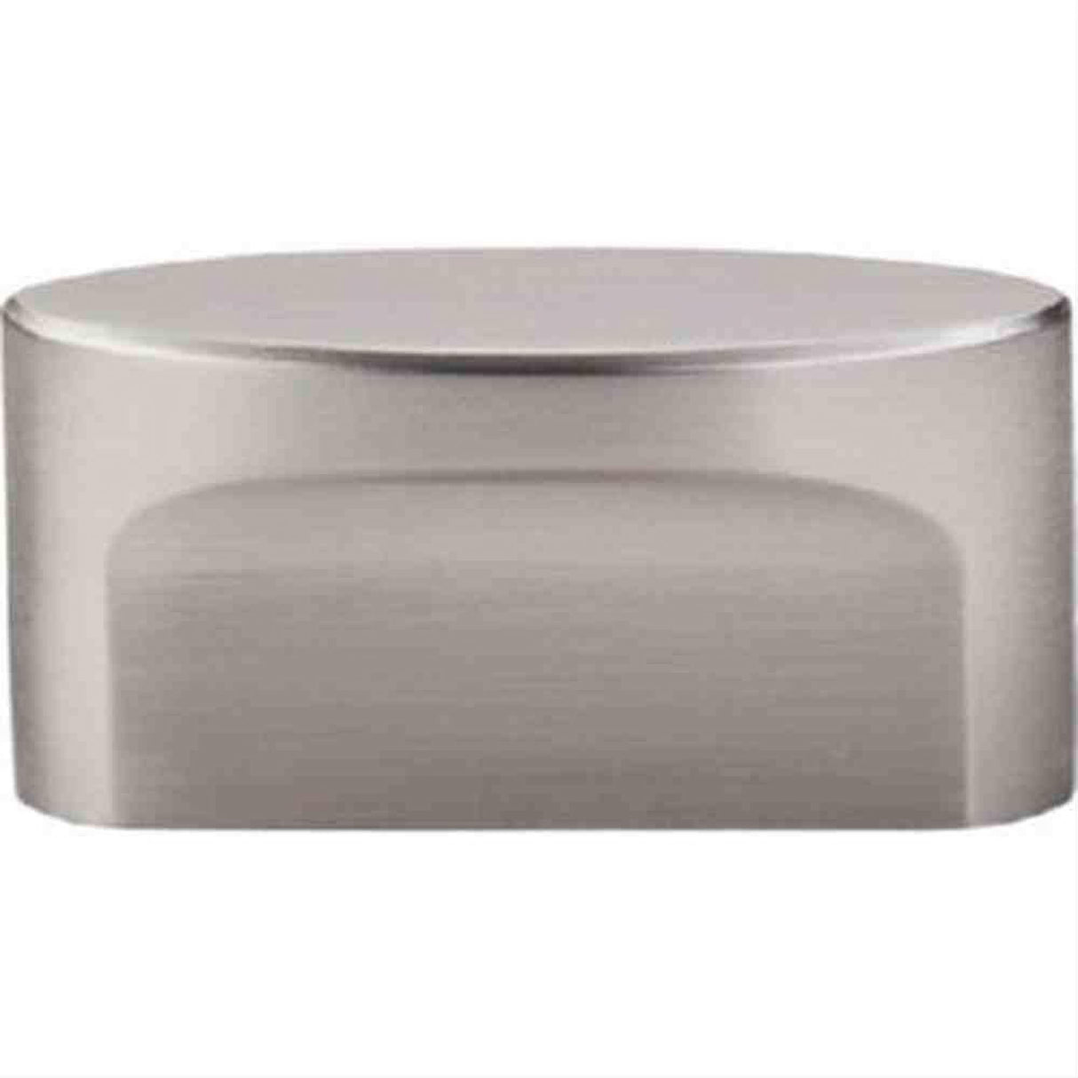 Top Knobs TK74BSN TK74 Oval Medium Slot Cabinet Knob 1-1/2" Center to Center Brushed Satin Nickel