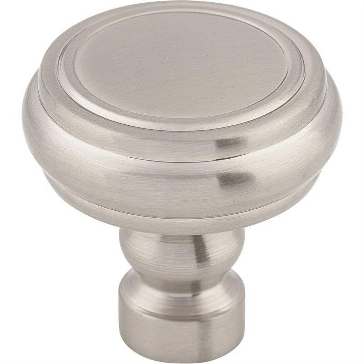 Top Knobs TK880BSN TK880 Brixton Rimmed 1 1/4" Diameter Mushroom Cabinet Knob Brushed Satin Nickel