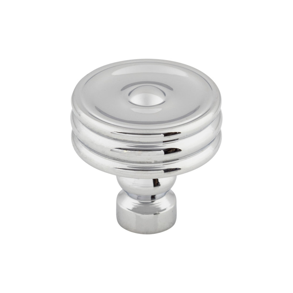 Top Knobs TK881PC Brixton Ridged 1 1/4" Diameter Round Knob Polished Chrome