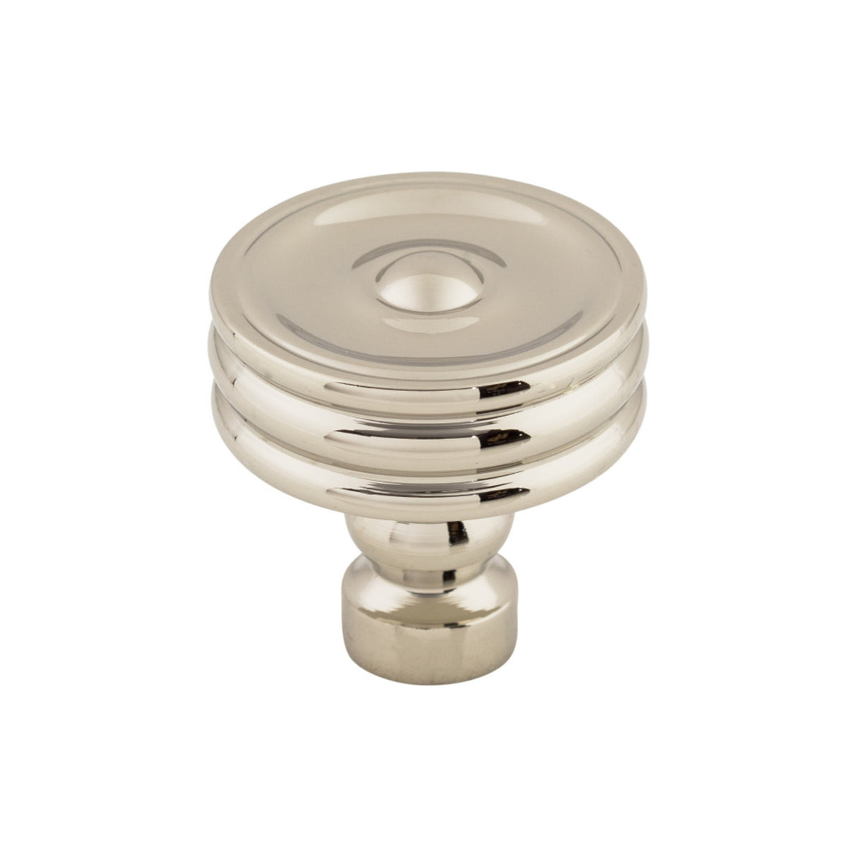 Top Knobs TK881PN Brixton Ridged 1 1/4" Diameter Round Knob Polished Nickel