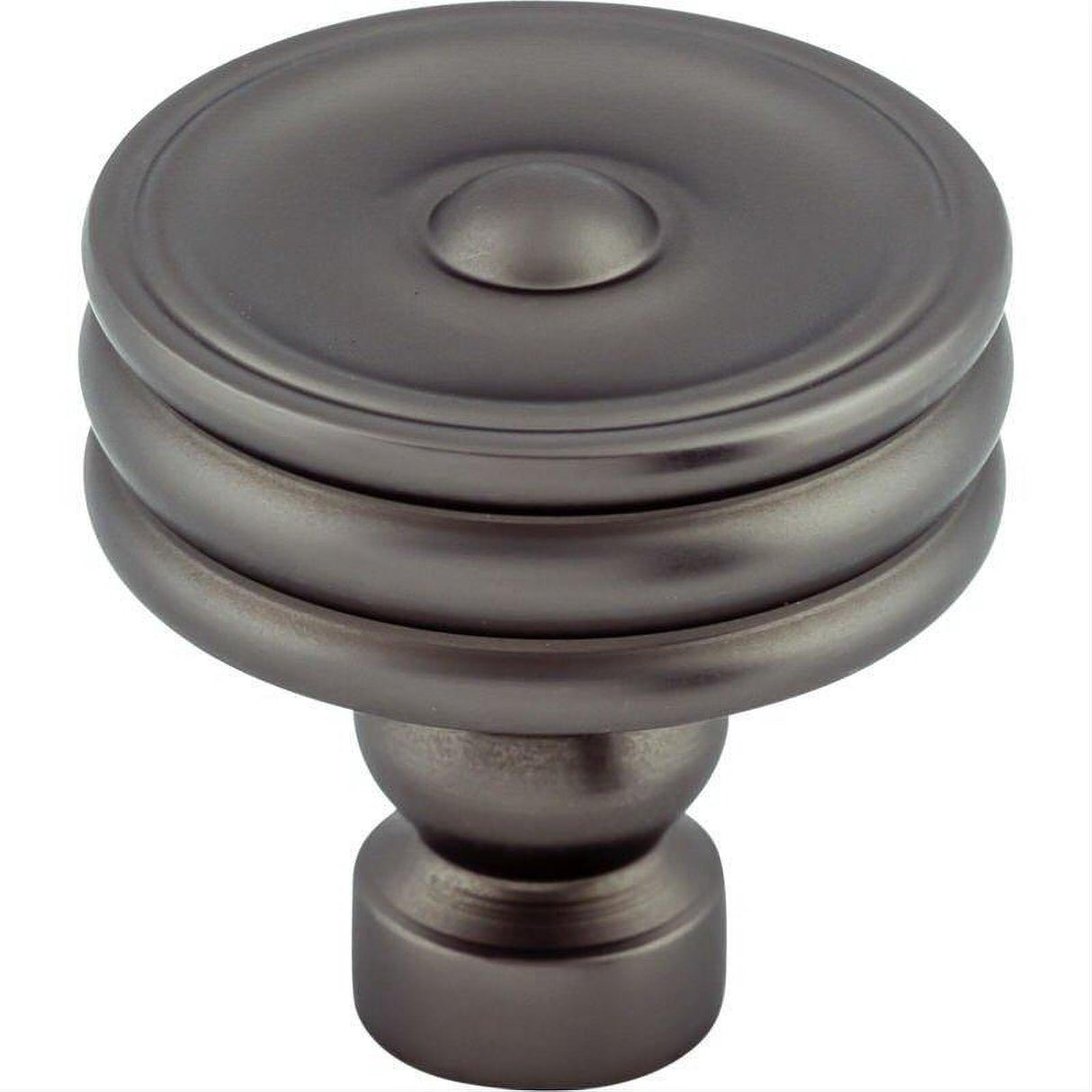 Top Knobs TK881AG TK881 Brixton Ridged 1 1/4" Diameter Mushroom Cabinet Knob Ash Gray