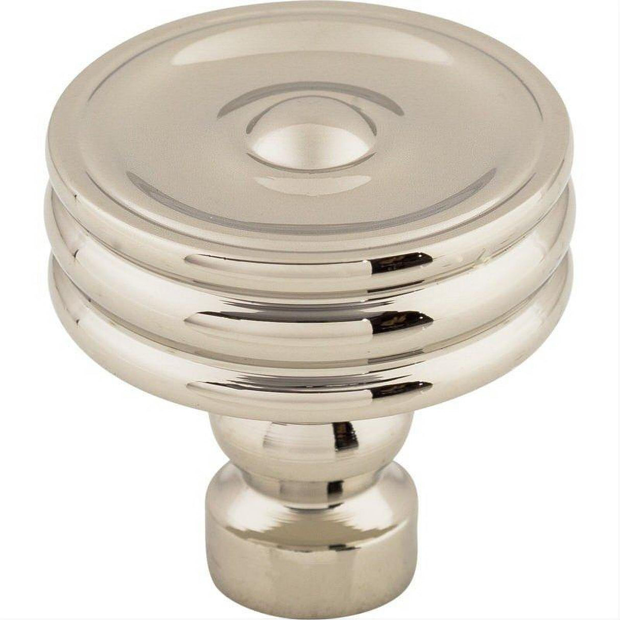 Top Knobs TK881PN TK881 Brixton Ridged 1 1/4" Diameter Mushroom Cabinet Knob Polished Nickel