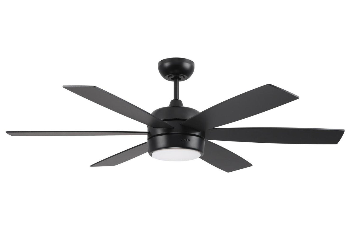 Craftmade TRV52FB6 flat black ceiling fan blades included