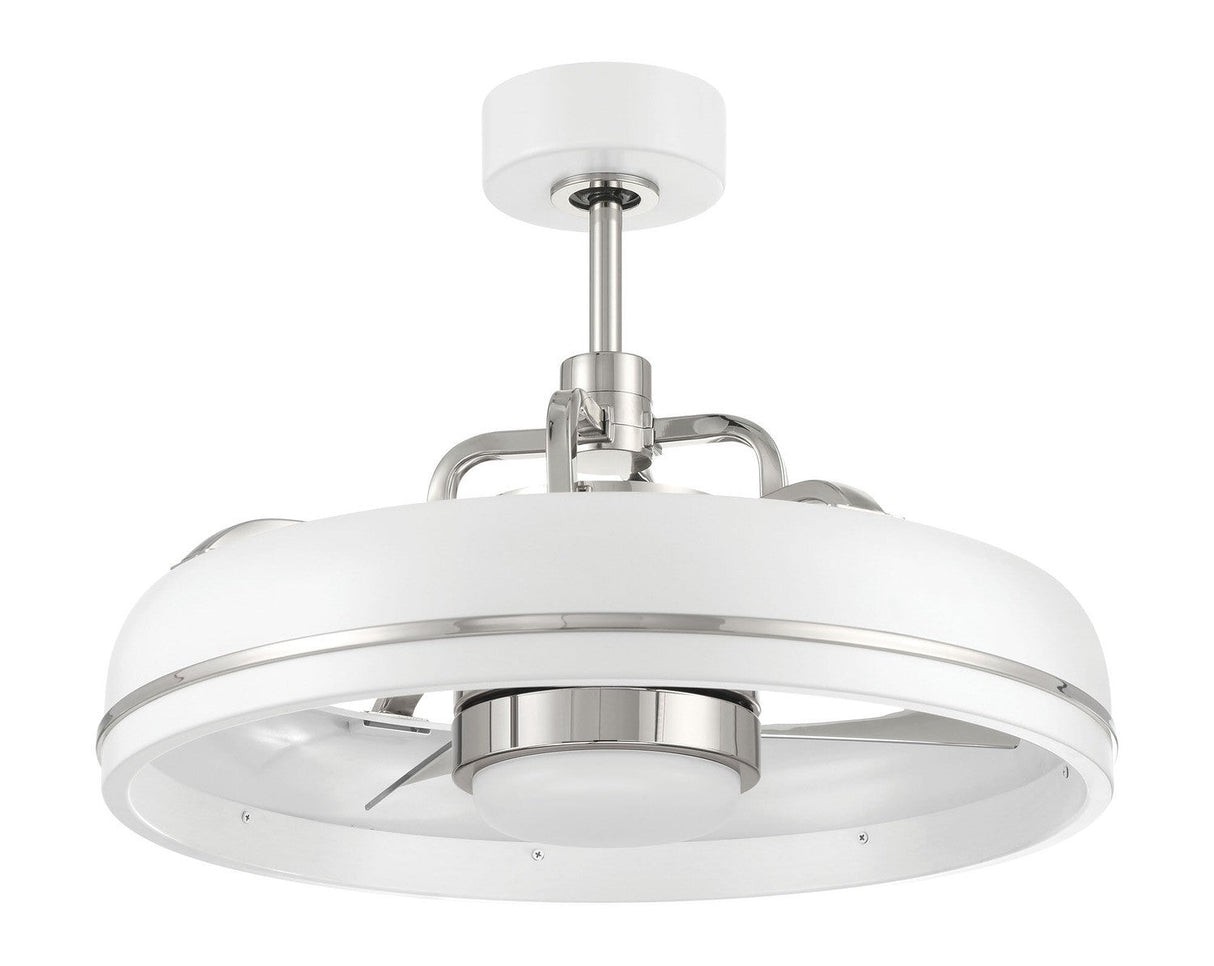 Craftmade TYL24WPLN3 white / polished nickel ceiling fan blades included