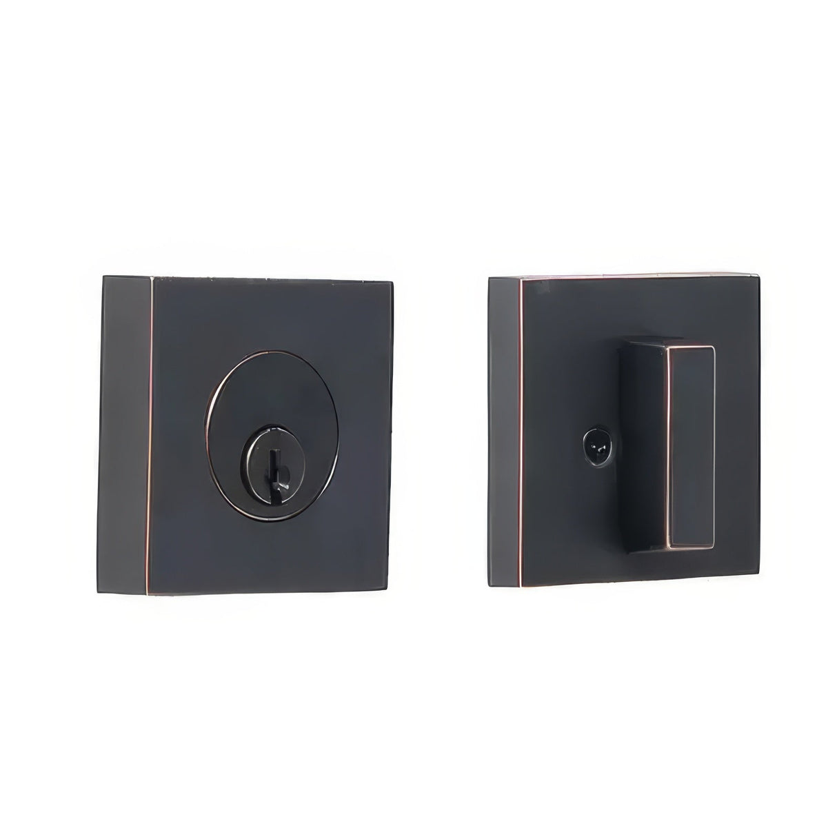 Weslock U0771-1-1FR22 oil rubbed bronze square single cylinder deadbolt