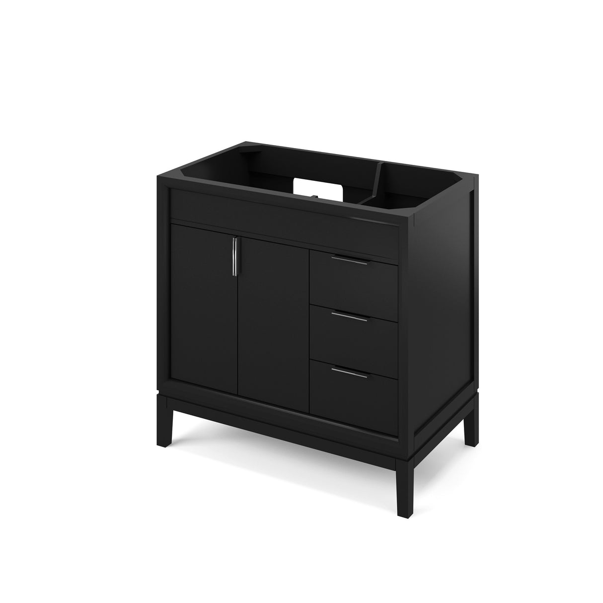 Jeffrey Alexander Theodora 37" Black Single Sink Bathroom Vanity with White Resin Top - 8 in. Widespread Faucet Top product image 2