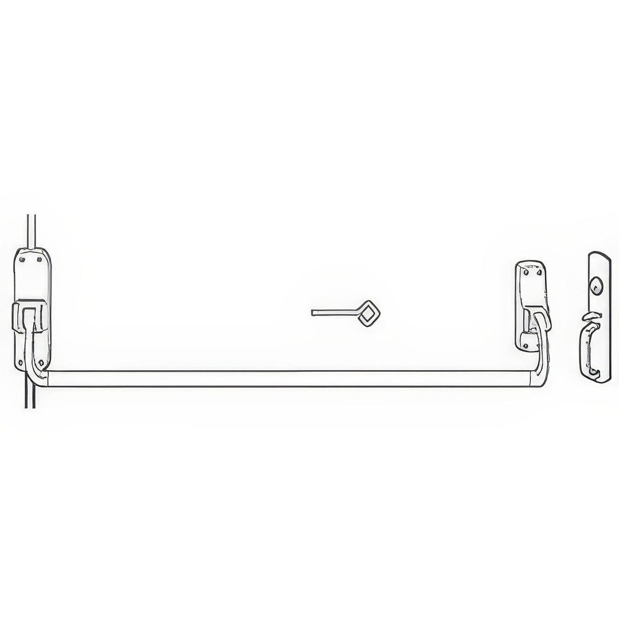 Von Duprin 8827TPNL26D3 8827TPNL Surface Mounted Vertical Rod Exit Device Satin Chrome