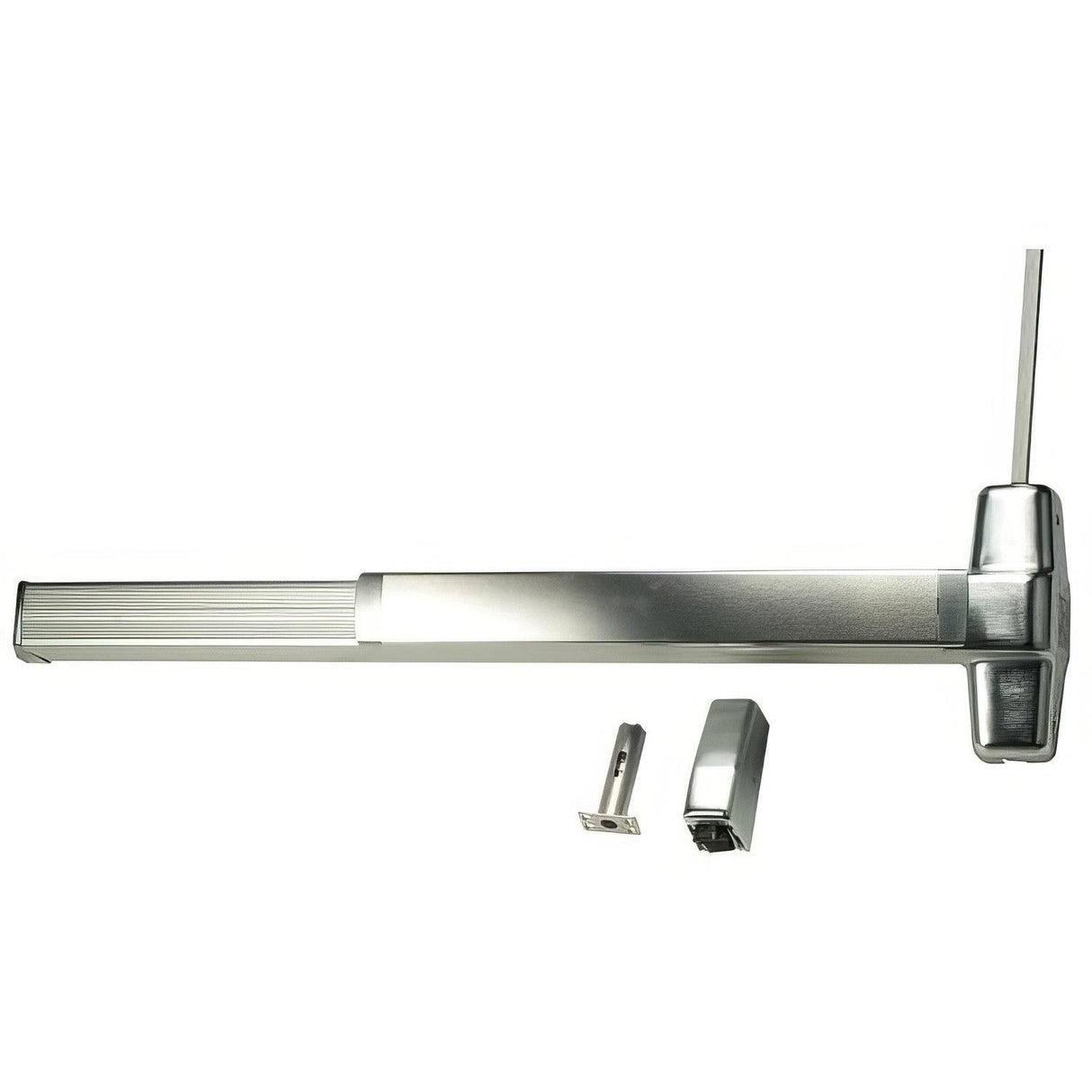 Von Duprin 9927EOF26D4LBR 4ft. Fire Rated Surface Mounted Vertical Rod Exit Device Less Bottom Rod Satin Chrome