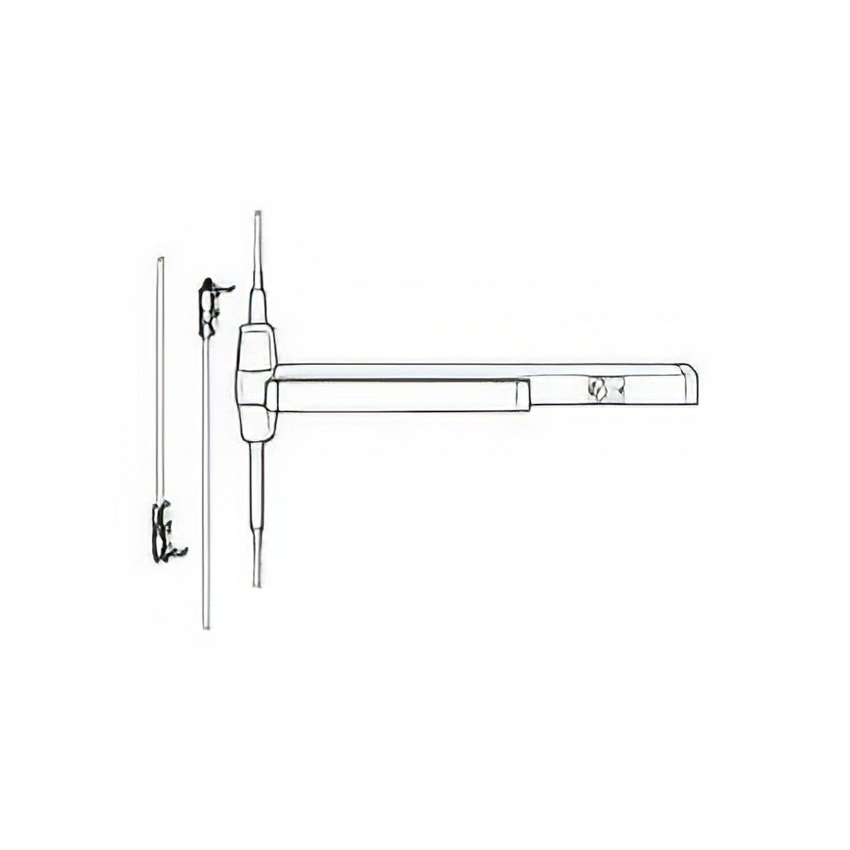 Von Duprin CXA9947EOF26D3 3ft. Fire Rated Concealed Vertical Rod Exit Device Satin Chrome