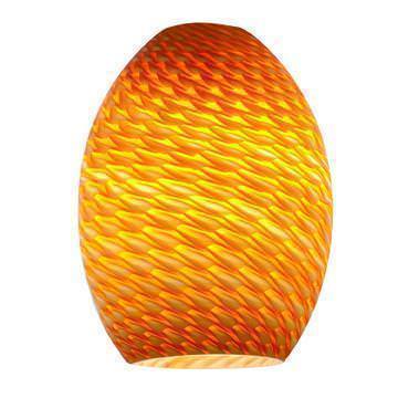 Access Lighting FireBird Ostrich pendant glass shade in satin stainless, additional view