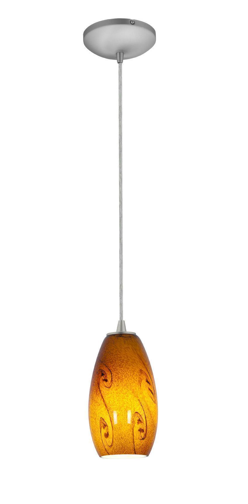 Access Lighting Sydney glass pendant light in satin stainless, additional view
