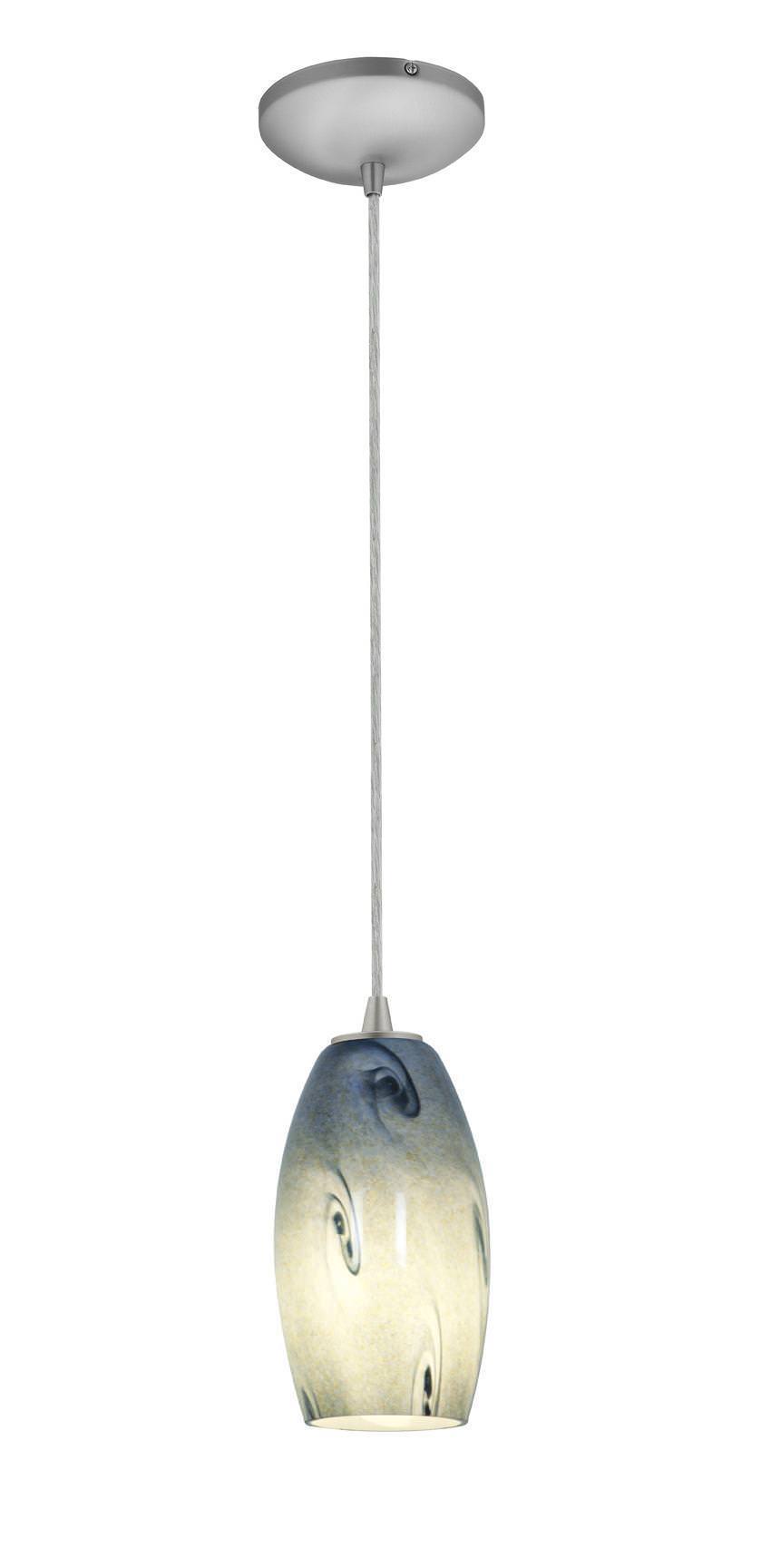 Access Lighting Sydney glass pendant light in satin stainless, additional view